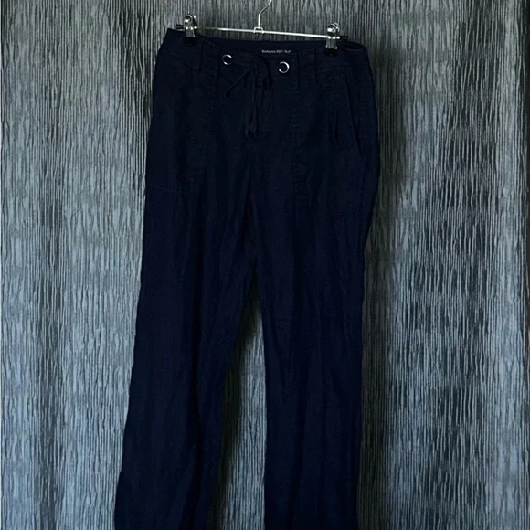 パンツ 00s Banana Republic navy linen slacks Straight Linen-Blend Pull-On Pant | Banana Republic Factory